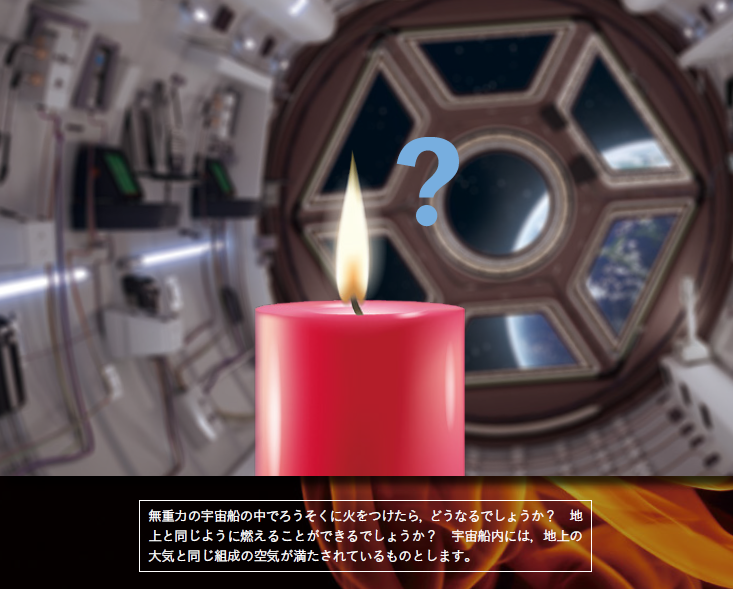 【Q4】無重力の宇宙船内でろうそくに火をつけたら，ちゃんと燃える？